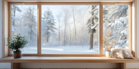 Window system adjusts transparency tint and insulation based on weather and privacy. Concept Smart Home, Energy Efficiency, Privacy Control, Sustainable Living, Weather-Responsive Technology