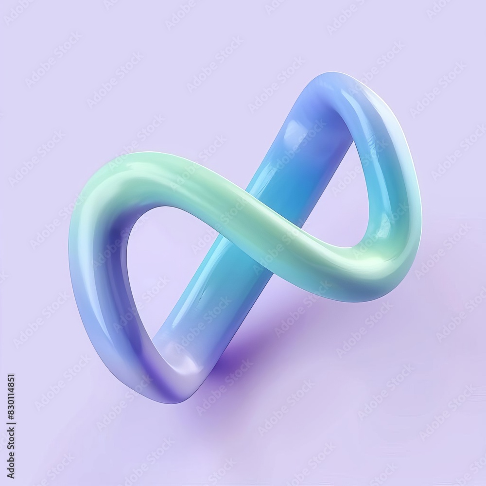 Aufkleber abstract infinity loop in soft pastel colors on gradient background
