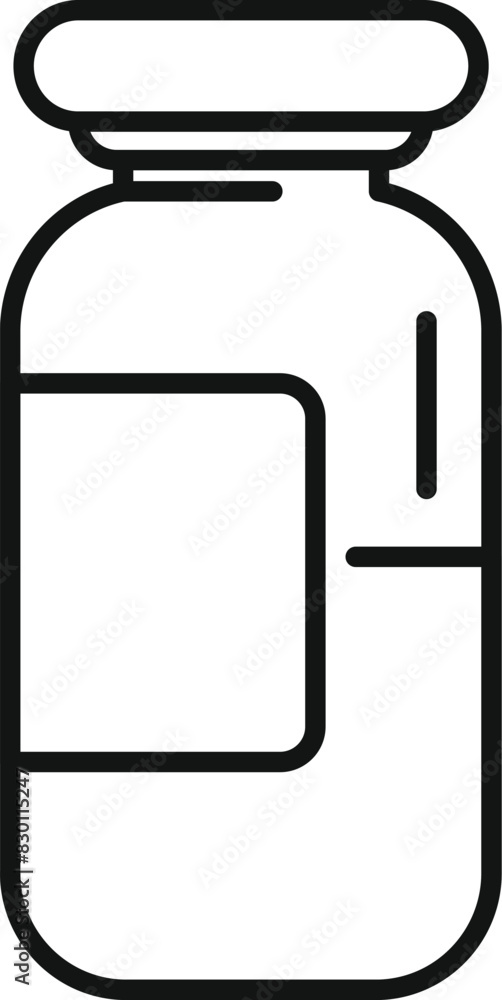 Sticker Vector illustration of a simple line art icon depicting a medicine bottle