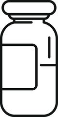 Vector illustration of a simple line art icon depicting a medicine bottle
