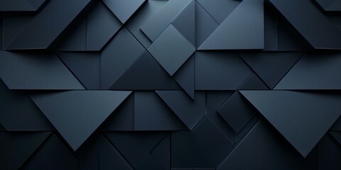 A black background featuring geometric triangles and a clock