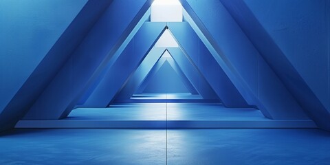 Obraz premium A room featuring blue walls and a white floor