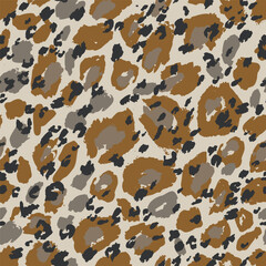Animal skin print. Leopard`s spotted fur seamless pattern design.