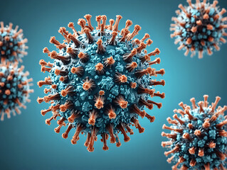 Abstract Microscopic View of Virus Particles