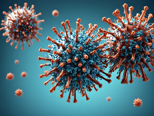 Abstract Microscopic View of Virus Particles