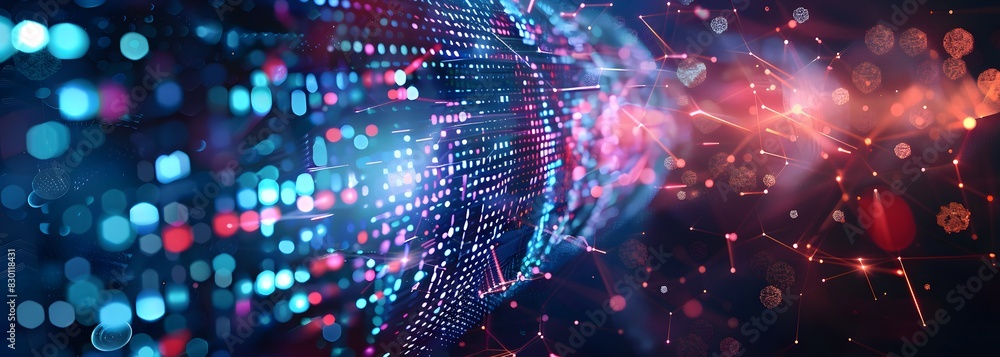 Poster digital backdrop perfect for showcasing technology, ai, and data security concepts.