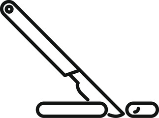 Vector icon of a rolling pin flattening dough, isolated on white