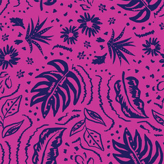 Trendy floral seamless pattern collection. Set of vintage 70s style flower background illustration. Colorful pastel color groovy artwork bundle, y2k nature backgrounds with spring plants