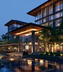 Obraz premium Luxury hotel night view