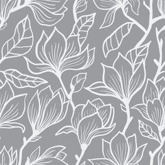 Trendy floral seamless pattern collection. Set of vintage 70s style flower background illustration. Colorful pastel color groovy artwork bundle, y2k nature backgrounds with spring plants