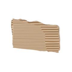 Piece of torn cardboard, vector ripped corrugated brown paper fragment, empty notice board, craft paper uneven edges