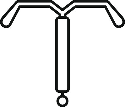 Vector icon of iud contraceptive device for longterm, safe and effective birth control, isolated on white background. Perfect for medical, healthcare and family planning designs