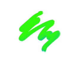 green brush paint abstract icon without background