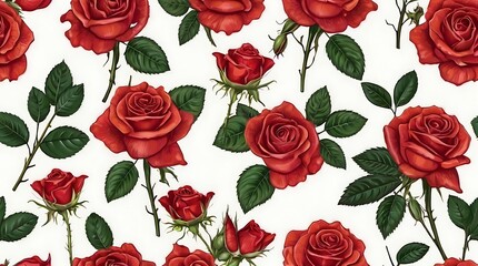 four light pink roses with green leaves on a white background.