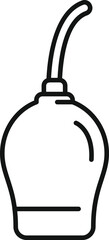 Black and white vector line drawing of a condiment squeeze bottle with a pointed nozzle