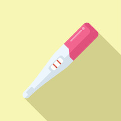 Flat design vector illustration of a positive pregnancy test with two lines on a pastel background, depicting the joy and anticipation of expecting a new life and parenthood