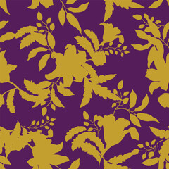 Trendy floral seamless pattern collection. Set of vintage 70s style flower background illustration. Colorful pastel color groovy artwork bundle, y2k nature backgrounds with spring plants