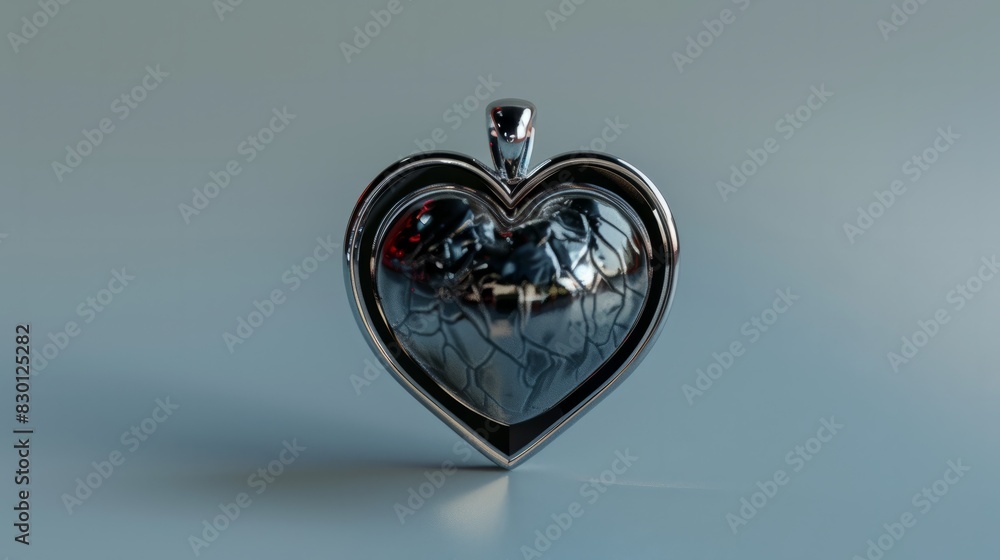 Aufkleber heart pendant with room for text created with generative ai technology