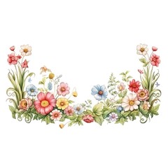 Beautiful watercolor floral arrangement with delicate flowers and greenery, perfect for design projects and decorative purposes.