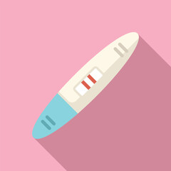 Flat design vector of a positive pregnancy test on a pink background