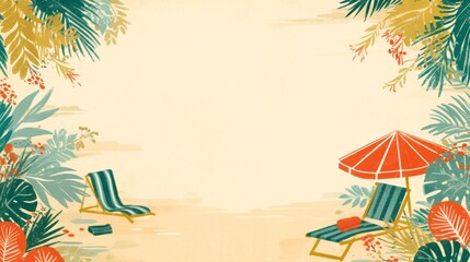 elegant summer banner features a beautiful illustration of pastel flowers and lush foliage, perfect for greeting cards, invitations, and posters.