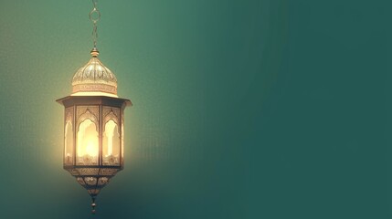 Ornate Islamic Lantern 3D Illustration for Eid al-Adha