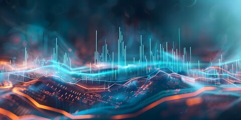 Financial growth chart for stock market or forex trading investments. Concept Stock Market Trends, Forex Trading, Investment Strategies, Portfolio Management, Financial Growth