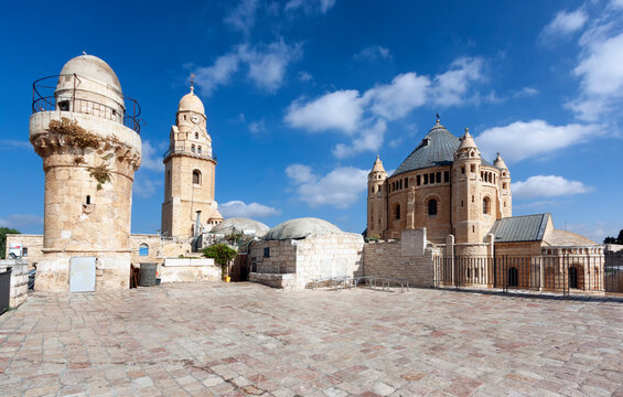 The roof top of the Upper room also called the Cenacle - this is where the room of the last supper is located in the building of the Tomb of David, Jerusalem Israel