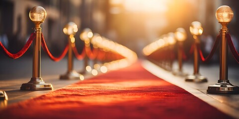 Red carpet at a glamorous movie premiere. Concept Movie Premiere, Red Carpet, Glamorous, Paparazzi, Celebrities
