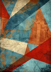 Retro Geometric Abstract Art with Vintage Colors