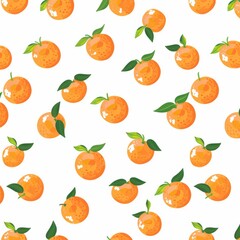 Cute Pastel Colour Orange Pattern White Background l Juicy Vitamin Fruit Design Wallpaper l Fresh and Sweet Ananas Dessert Summer Print l Tropical Image Illustration