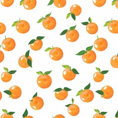 Obraz premium Cute Pastel Colour Orange Pattern White Background l Juicy Vitamin Fruit Design Wallpaper l Fresh and Sweet Ananas Dessert Summer Print l Tropical Image Illustration