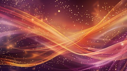 Serene autumn design with plum sienna amber gradient glowing lines and twinkling particles wallpaper