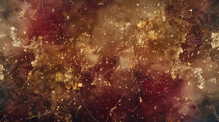 Autumn-themed wallpaper with gold maroon taupe mosaic glowing lines and twinkling particles wallpaper