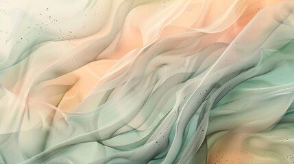 Obraz premium Serene spring abstract with green peach lavender gradients shimmering specks and textures wallpaper