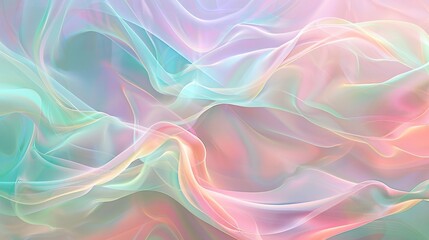 Fototapeta premium Intricate spring background with pink green blue blend glowing lines and wave patterns wallpaper
