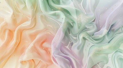 Obraz premium Spring design with green peach lavender gradients shimmering specks and fluid textures wallpaper