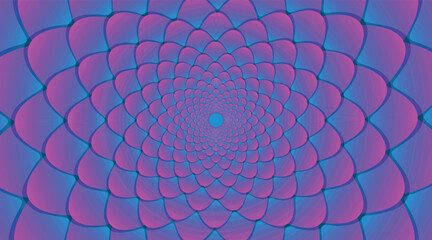 Aqua blush Flower Background
The image shows a close-up of a purple flower.
The petals are dark purple with a lighter shade at the edges. 
The bottom is a soft blue color that is complementary