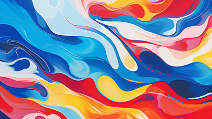 Fototapeta premium Abstract Image, Watercolor Oil Painting, Waves and Strokes, Pattern Style Texture, Wallpaper, Background, Cell Phone and Smartphone Cover, Computer Screen, Cell Phone and Smartphone Screen, 16:9 Forma