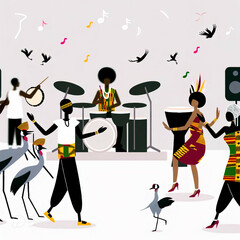 Vibrant Afrobeats Celebration with African Cultural Elements