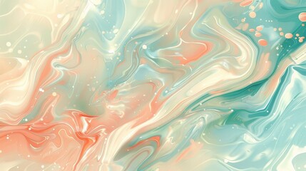 Fototapeta premium Cream mint and coral in ethereal abstract light dots wallpaper