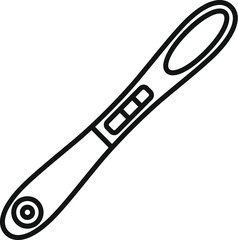 Vector line art of an electronic toothbrush in a simple black and white design