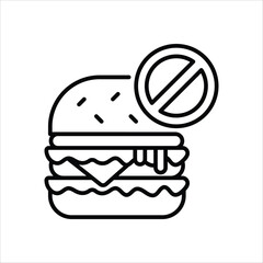 No Junk Food vector icon