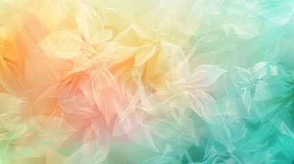 Obraz premium Serene abstract with teal yellow and coral gradient transitions wallpaper