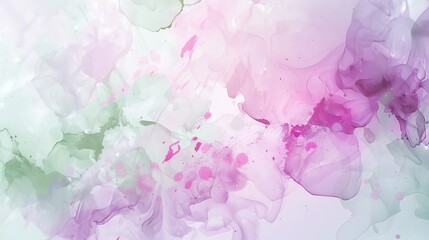 Vibrant abstract with pinks greens and lavender ink-like patterns wallpaper