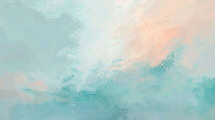 Serene abstract with mint peach and sky blue light effects wallpaper