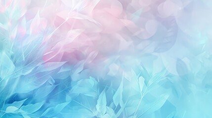 Aquamarine blush and periwinkle in vibrant abstract spring leaves wallpaper