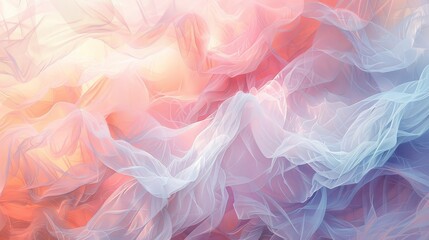 Fototapeta premium Vibrant abstract with pastel shades soft patterns light shafts hints of petals wallpaper