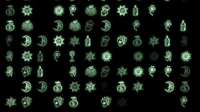 Stream of cryptic symbols, encrypted message, mysterious tidings