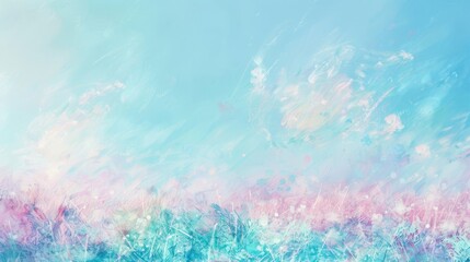 Serene abstract with sky blue pink teal brushstroke effects light sparkles wallpaper